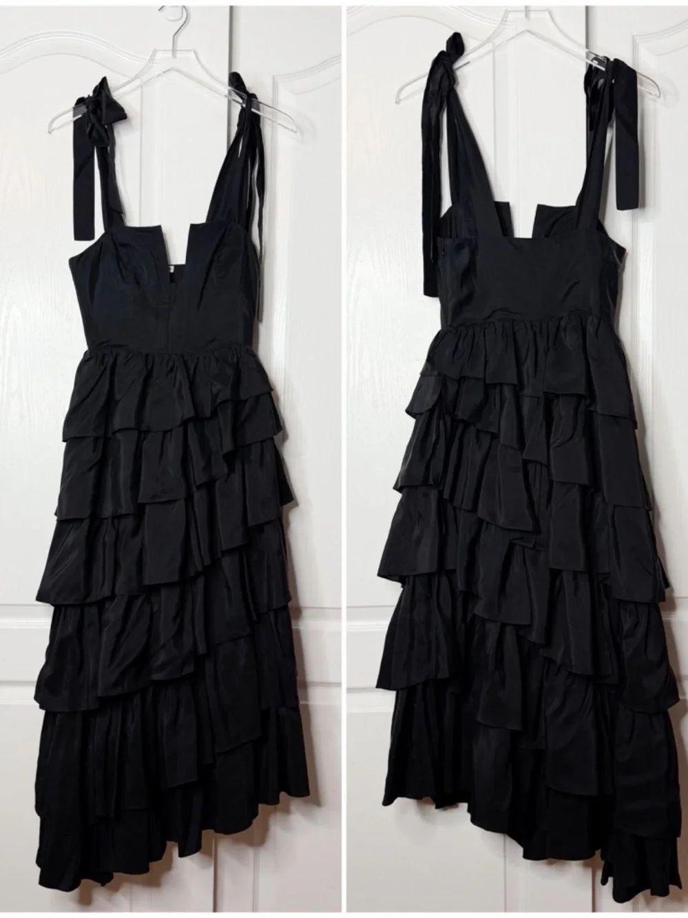 Ulla Johnson Valentina Silk Tiered Ruffle Midi Dress Black 6 NWT - Picture 5 of 15
